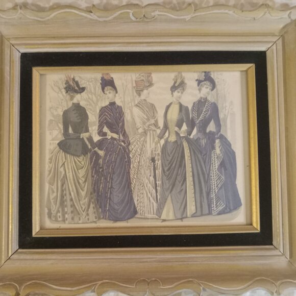 Other - VTG Wood Framed Print Les Modes Parisiennes Peterson's Magazine